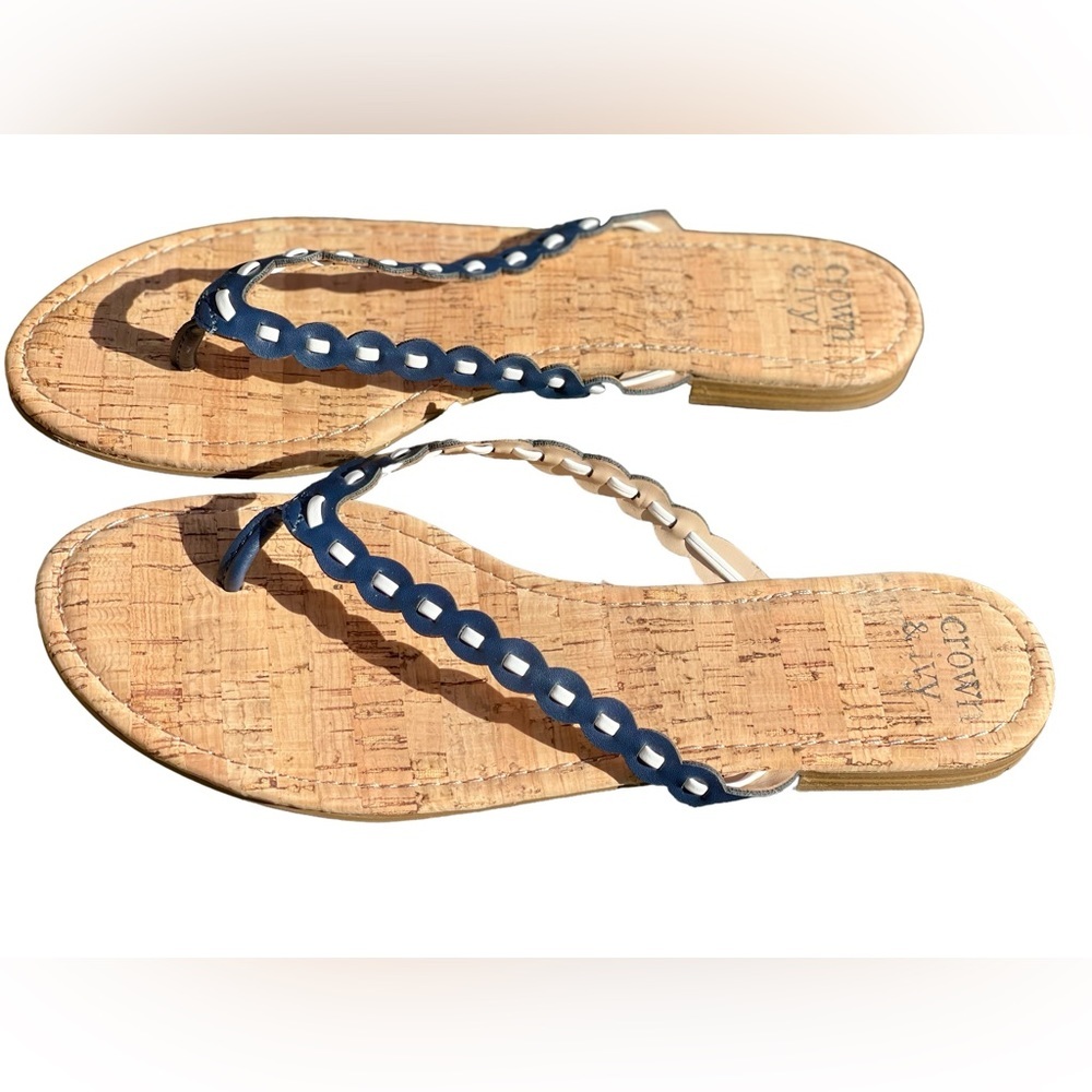 Crown & Ivy Sandals Cork & Leather Sandals, NWT, size 9.5